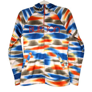 Burton WMNS Dryride WB Peak Full Zip Hoodie Fleece Blue Orange Utility Outdoor S